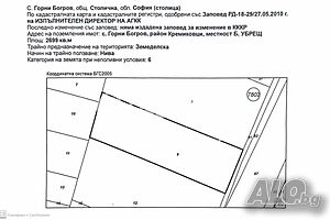 Парцел/Терен, Горни Богров, 2699 кв.м., 148400 € Sale 2699 sq. m. Not regulated | Land for development, Investment projects | Gorni Bogrov