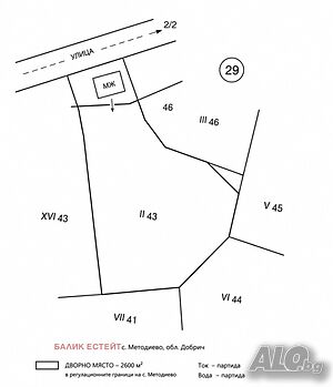 Продажба Парцел Добрич селска - с. Методиево 2600m² Sale 2600 sq. m. Regulated (RLE) | Land for development, Investment projects | Metodievo
