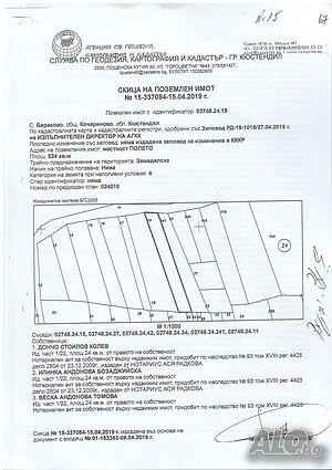 Публична продан от ЧСИ на Земеделска земя в с. Бараково местност ПОЛЕТО Agricultural land 524 sq. m. | Agricultural land, Orchards, Vineyards, Forests | Barakovo