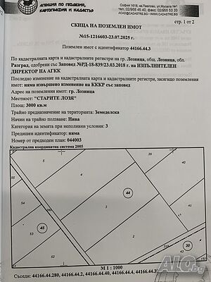 Публична продан от ЧСИ на Земеделска земя в гр. Лозница местност: ”СТАРИТЕ ЛОЗЯ” на гр. Лозница Agricultural land 3000 sq. m. | Agricultural land, Orchards, Vineyards, Forests | Loznitsa