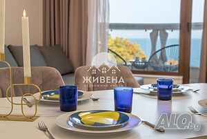 Луксозен 2 стаен апартамент, с гледка панорама море, първа линия море, до плаж Кабакум 1-Bedroom 75 sq. m. Furnished | Apartments | Kabakum (locality)