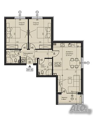 Тристаен апартамент гр. Сандански 2-Bedroom 107 sq. m. Brick 2027 y. 3 floor Not last | Apartments | Смилово Sandanski