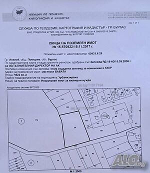 Уникално предложение в китното градче Ахелой в близост до морския бряг! Sale 4922 sq. m. Regulated (RLE) With electricity Water pipe | Land for development, Investment projects | местност”БАБАТА” Aheloy