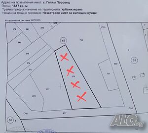 Продавам парцел Sale 1847 sq. m. Regulated (RLE) Without electricity Water pipe | Land for development, Investment projects | Golyam Porovets